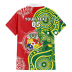 Custom Tonga Australia Rugby Family Matching Mermaid Dress and Hawaiian Shirt Kangaroos And Tonga Mate Maa Together