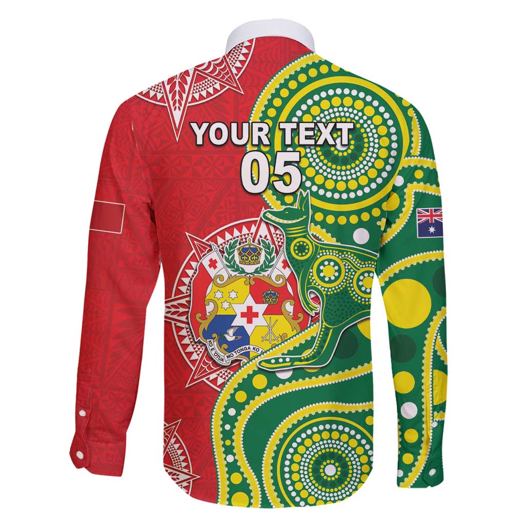 Custom Tonga Australia Rugby Family Matching Mermaid Dress and Hawaiian Shirt Kangaroos And Tonga Mate Maa Together