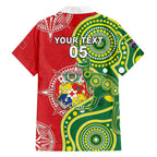 Custom Tonga Australia Rugby Family Matching Off Shoulder Maxi Dress and Hawaiian Shirt Kangaroos And Tonga Mate Maa Together