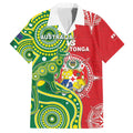 Custom Tonga Australia Rugby Family Matching Tank Maxi Dress and Hawaiian Shirt Kangaroos And Tonga Mate Maa Together