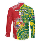 Custom Tonga Australia Rugby Family Matching Tank Maxi Dress and Hawaiian Shirt Kangaroos And Tonga Mate Maa Together