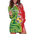 Custom Tonga Australia Rugby Hoodie Dress Kangaroos And Tonga Mate Maa Together