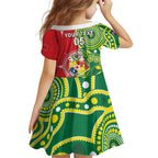 Custom Tonga Australia Rugby Kid Short Sleeve Dress Kangaroos And Tonga Mate Maa Together