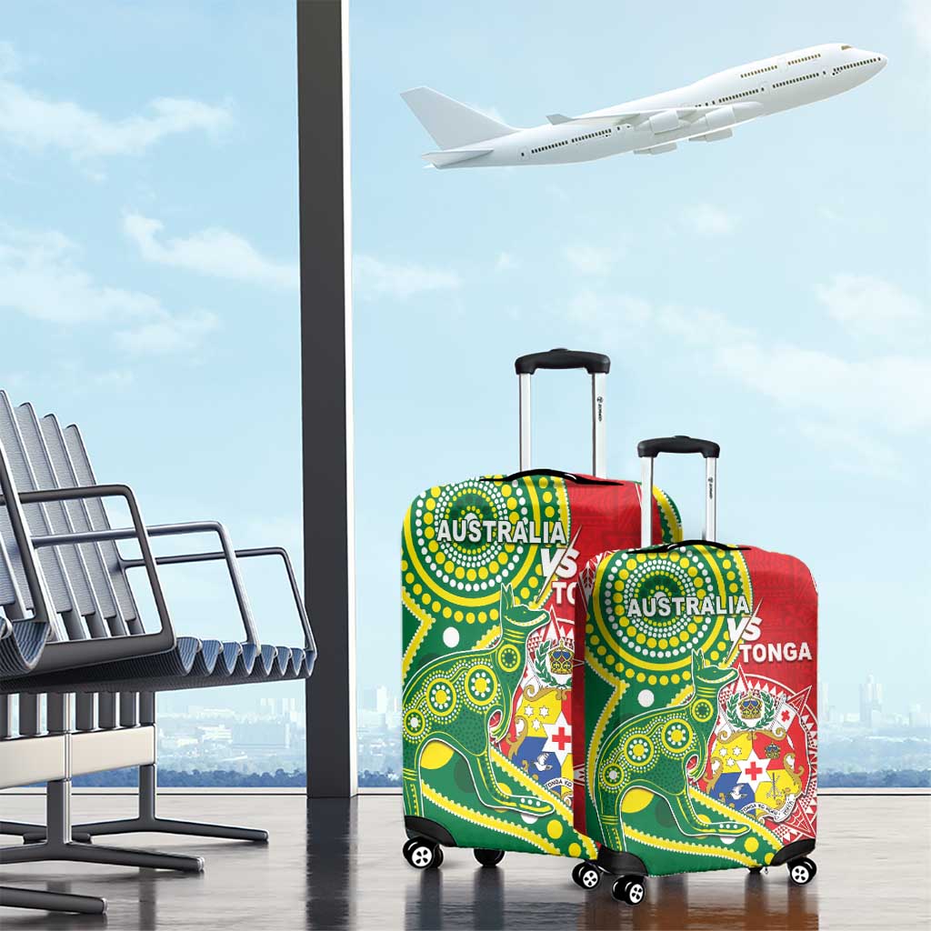 Tonga Australia Rugby Luggage Cover Kangaroos And Tonga Mate Maa Together