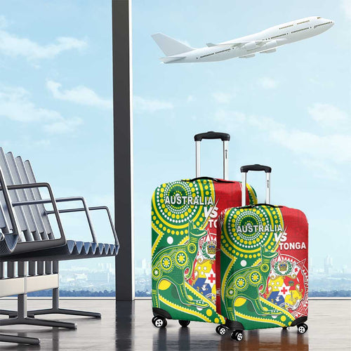 Tonga Australia Rugby Luggage Cover Kangaroos And Tonga Mate Maa Together