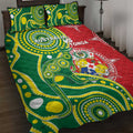 Tonga Australia Rugby Quilt Bed Set Kangaroos And Tonga Mate Maa Together