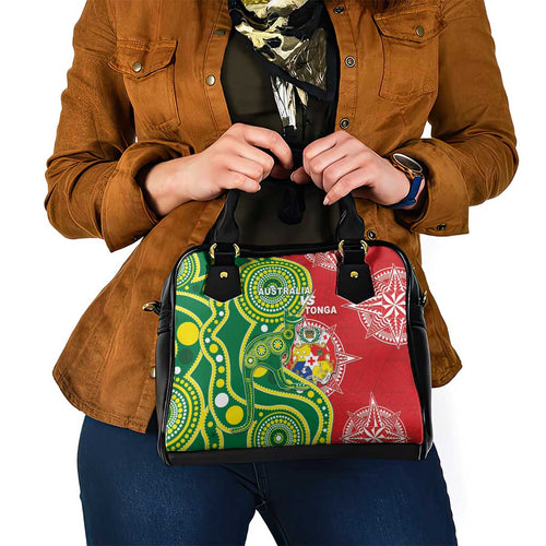 Tonga Australia Rugby Shoulder Handbag Kangaroos And Tonga Mate Maa Together