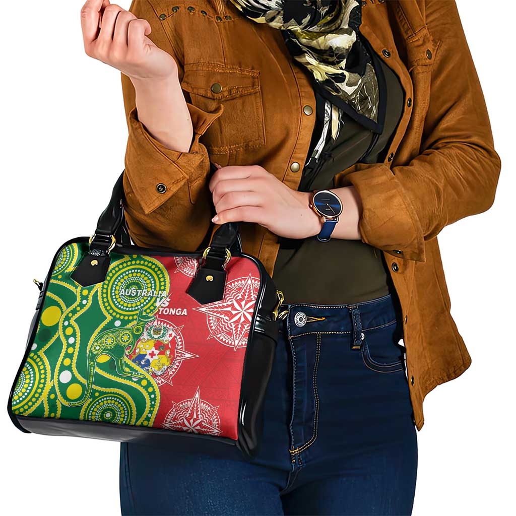 Tonga Australia Rugby Shoulder Handbag Kangaroos And Tonga Mate Maa Together