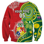Custom Tonga Australia Rugby Sweatshirt Kangaroos And Tonga Mate Maa Together