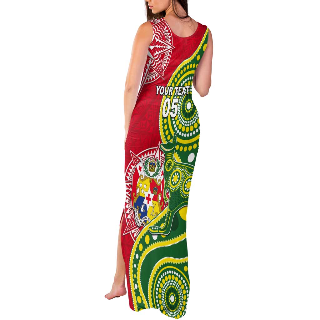 Custom Tonga Australia Rugby Tank Maxi Dress Kangaroos And Tonga Mate Maa Together