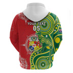 Custom Tonga Australia Rugby Zip Hoodie Kangaroos And Tonga Mate Maa Together