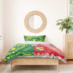 Custom Tonga XIII And Australia Kangaroos Bedding Set Mate Maa Tongan Ngatu With Aboriginal