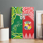 Custom Tonga XIII And Australia Kangaroos Canvas Wall Art Mate Maa Tongan Ngatu With Aboriginal