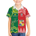 Custom Tonga XIII And Australia Kangaroos Kid Hawaiian Shirt Mate Maa Tongan Ngatu With Aboriginal