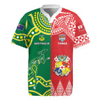 Custom Tonga XIII And Australia Kangaroos Rugby Jersey Mate Maa Tongan Ngatu With Aboriginal