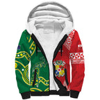 Custom Tonga XIII And Australia Kangaroos Sherpa Hoodie Mate Maa Tongan Ngatu With Aboriginal