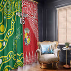Custom Tonga XIII And Australia Kangaroos Window Curtain Mate Maa Tongan Ngatu With Aboriginal