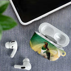 New Zealand Pigeon Kereru AirPods Case Maori Fern Art Green Gradient - Aussie Hoodie