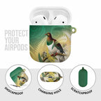 New Zealand Pigeon Kereru AirPods Case Maori Fern Art Green Gradient - Aussie Hoodie