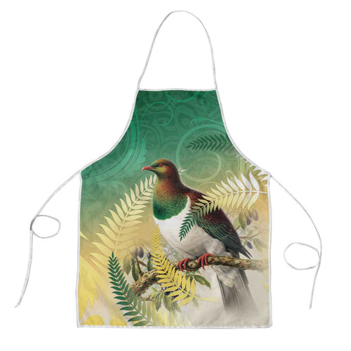 New Zealand Pigeon Kereru Apron Maori Fern Art Green Gradient - Aussie Hoodie