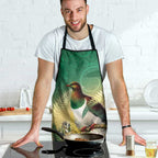 New Zealand Pigeon Kereru Apron Maori Fern Art Green Gradient - Aussie Hoodie