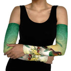 New Zealand Pigeon Kereru Arm Sleeves Maori Fern Art Green Gradient - Aussie Hoodie