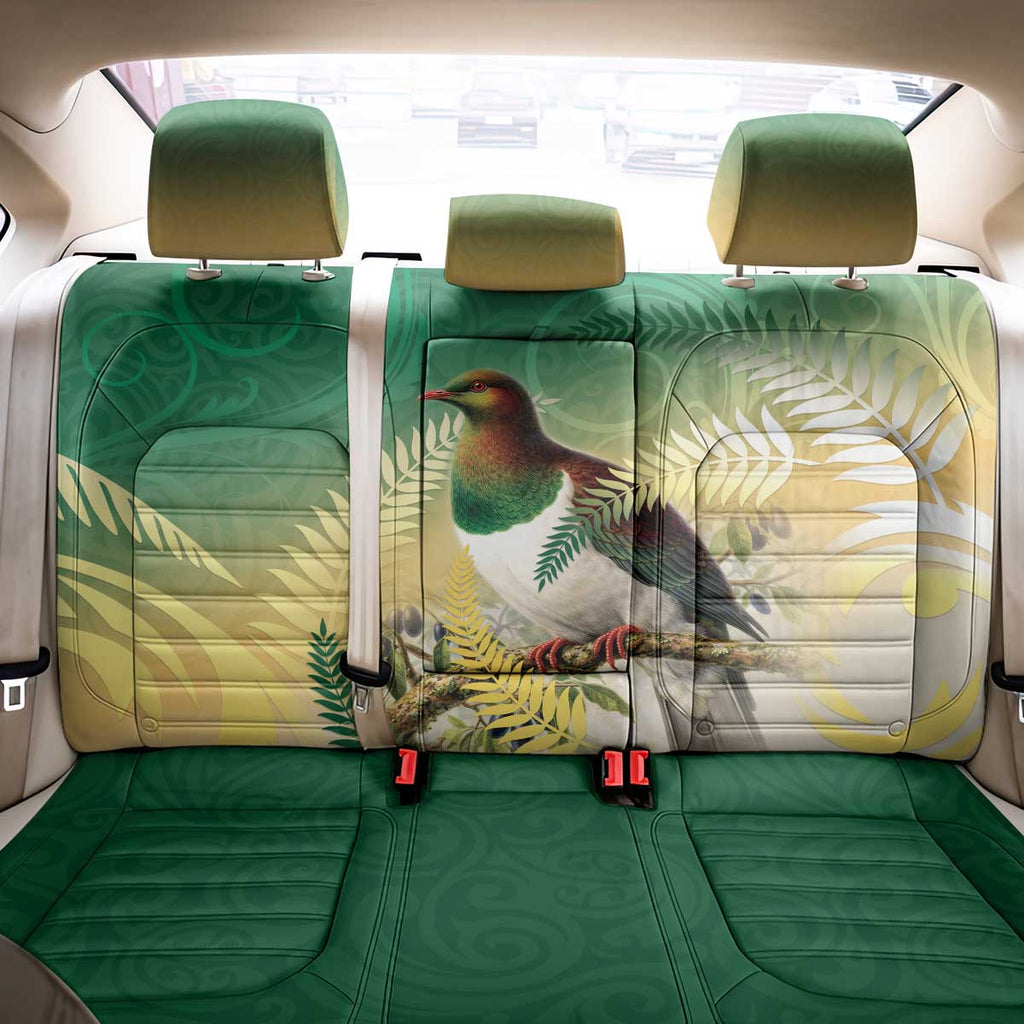 New Zealand Pigeon Kereru Back Car Seat Cover Maori Fern Art Green Gradient - Aussie Hoodie