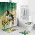 New Zealand Pigeon Kereru Bathroom Set Maori Fern Art Green Gradient - Aussie Hoodie
