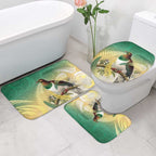 New Zealand Pigeon Kereru Bathroom Set Maori Fern Art Green Gradient - Aussie Hoodie