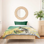 New Zealand Pigeon Kereru Bedding Set Maori Fern Art Green Gradient - Aussie Hoodie