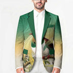 New Zealand Pigeon Kereru Blazer Maori Fern Art Green Gradient - Aussie Hoodie