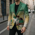 New Zealand Pigeon Kereru Blazer Maori Fern Art Green Gradient - Aussie Hoodie