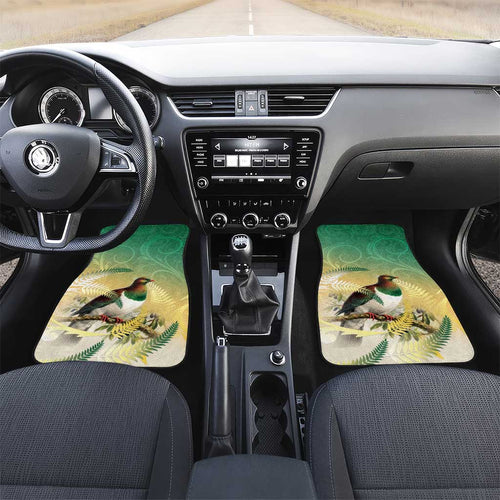 New Zealand Pigeon Kereru Car Mats Maori Fern Art Green Gradient - Aussie Hoodie