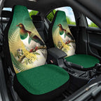New Zealand Pigeon Kereru Car Seat Cover Maori Fern Art Green Gradient - Aussie Hoodie