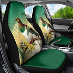 New Zealand Pigeon Kereru Car Seat Cover Maori Fern Art Green Gradient - Aussie Hoodie