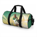 New Zealand Pigeon Kereru Duffle Bag Maori Fern Art Green Gradient