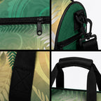 New Zealand Pigeon Kereru Duffle Bag Maori Fern Art Green Gradient