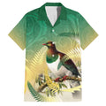 New Zealand Pigeon Kereru Family Matching Puletasi and Hawaiian Shirt Maori Fern Art Green Gradient - Aussie Hoodie