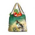 New Zealand Pigeon Kereru Grocery Bag Maori Fern Art Green Gradient - Aussie Hoodie