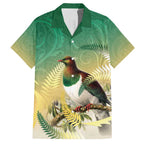 New Zealand Pigeon Kereru Hawaiian Shirt Maori Fern Art Green Gradient - Aussie Hoodie