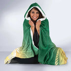 New Zealand Pigeon Kereru Hooded Blanket Maori Fern Art Green Gradient - Aussie Hoodie