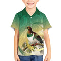 New Zealand Pigeon Kereru Kid Hawaiian Shirt Maori Fern Art Green Gradient - Aussie Hoodie