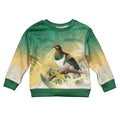 New Zealand Pigeon Kereru Kid Ugly Christmas Sweater Maori Fern Art Green Gradient