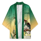 New Zealand Pigeon Kereru Kimono Maori Fern Art Green Gradient - Aussie Hoodie