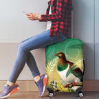 New Zealand Pigeon Kereru Luggage Cover Maori Fern Art Green Gradient - Aussie Hoodie