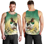 New Zealand Pigeon Kereru Men Tank Top Maori Fern Art Green Gradient - Aussie Hoodie
