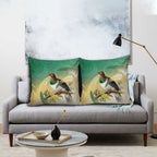 New Zealand Pigeon Kereru Pillow Cover Maori Fern Art Green Gradient - Aussie Hoodie