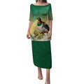 New Zealand Pigeon Kereru Puletasi Maori Fern Art Green Gradient - Aussie Hoodie