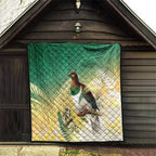New Zealand Pigeon Kereru Quilt Maori Fern Art Green Gradient - Aussie Hoodie
