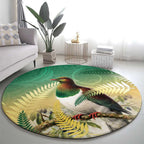 New Zealand Pigeon Kereru Round Carpet Maori Fern Art Green Gradient - Aussie Hoodie